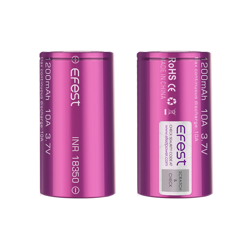 Accu Efest 18350 - 1200mAh - 10A (Par 2)