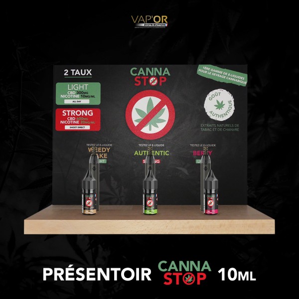 Presentoir CannaStop 10ml -Vap'Or Juices - Bois