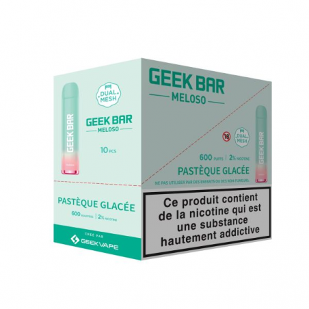Meloso Pastèque glacé - Geek Bar - 600 Puff - DISPLAY DE 10