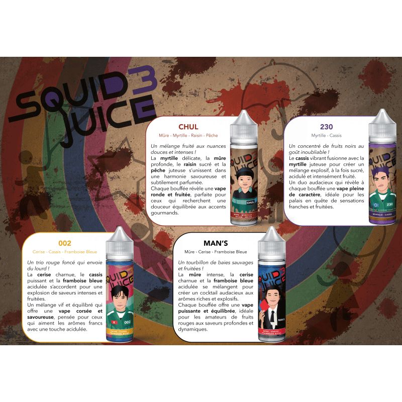 PACK DÉCOUVERTE SQUID JUICE 3 50ML (25 FIOLES )